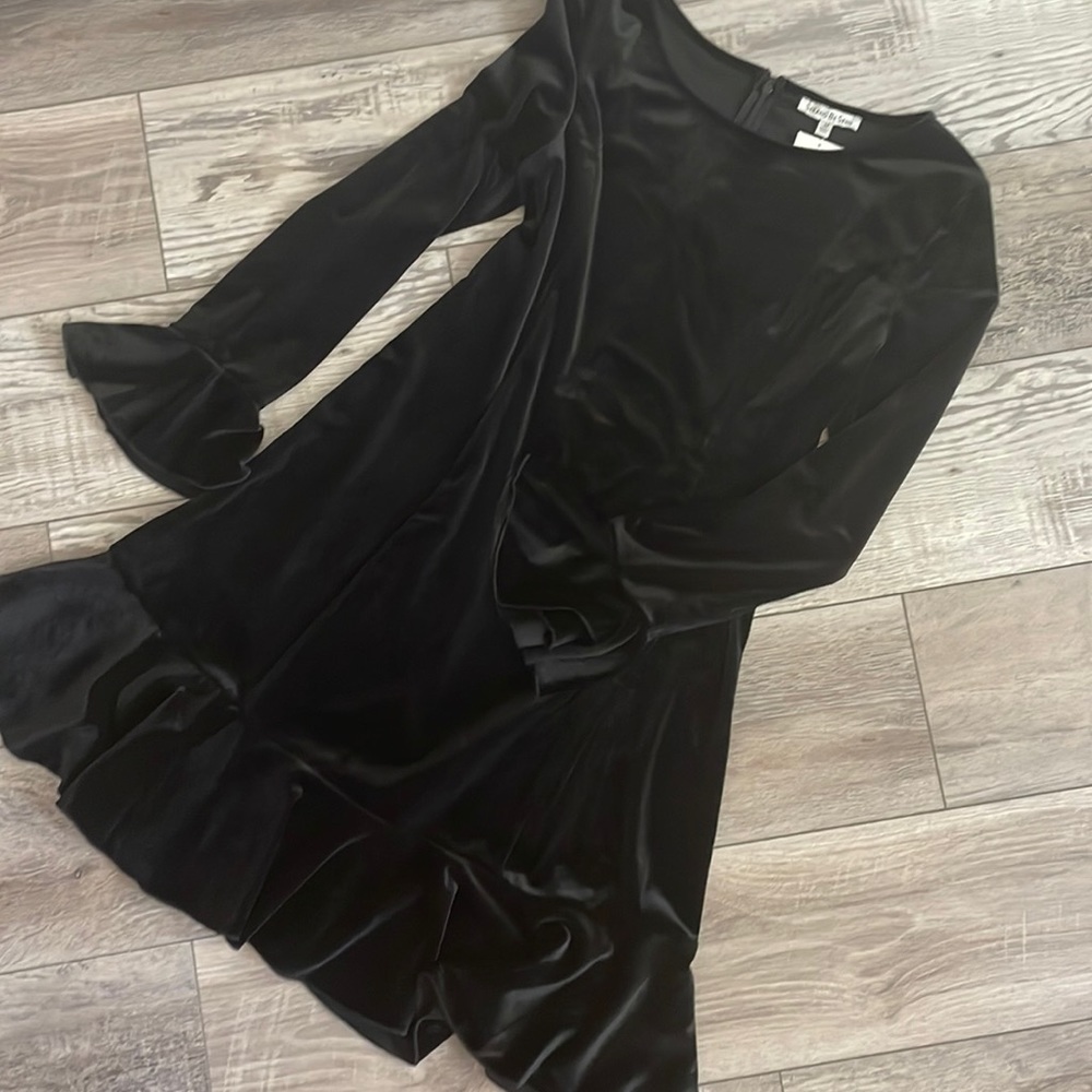See and Be Seen Black Velour Dress